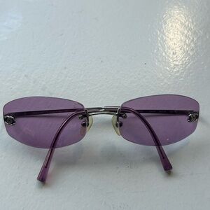 CHANEL-Coco Vintage Rimless Purple Sunglasses